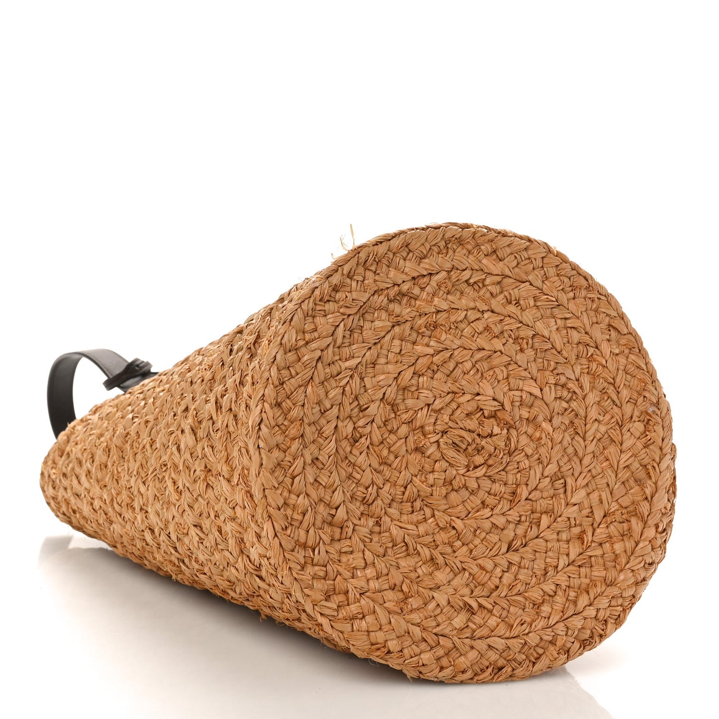 Raffia Calfskin Small Panier Tote Naturale Nut