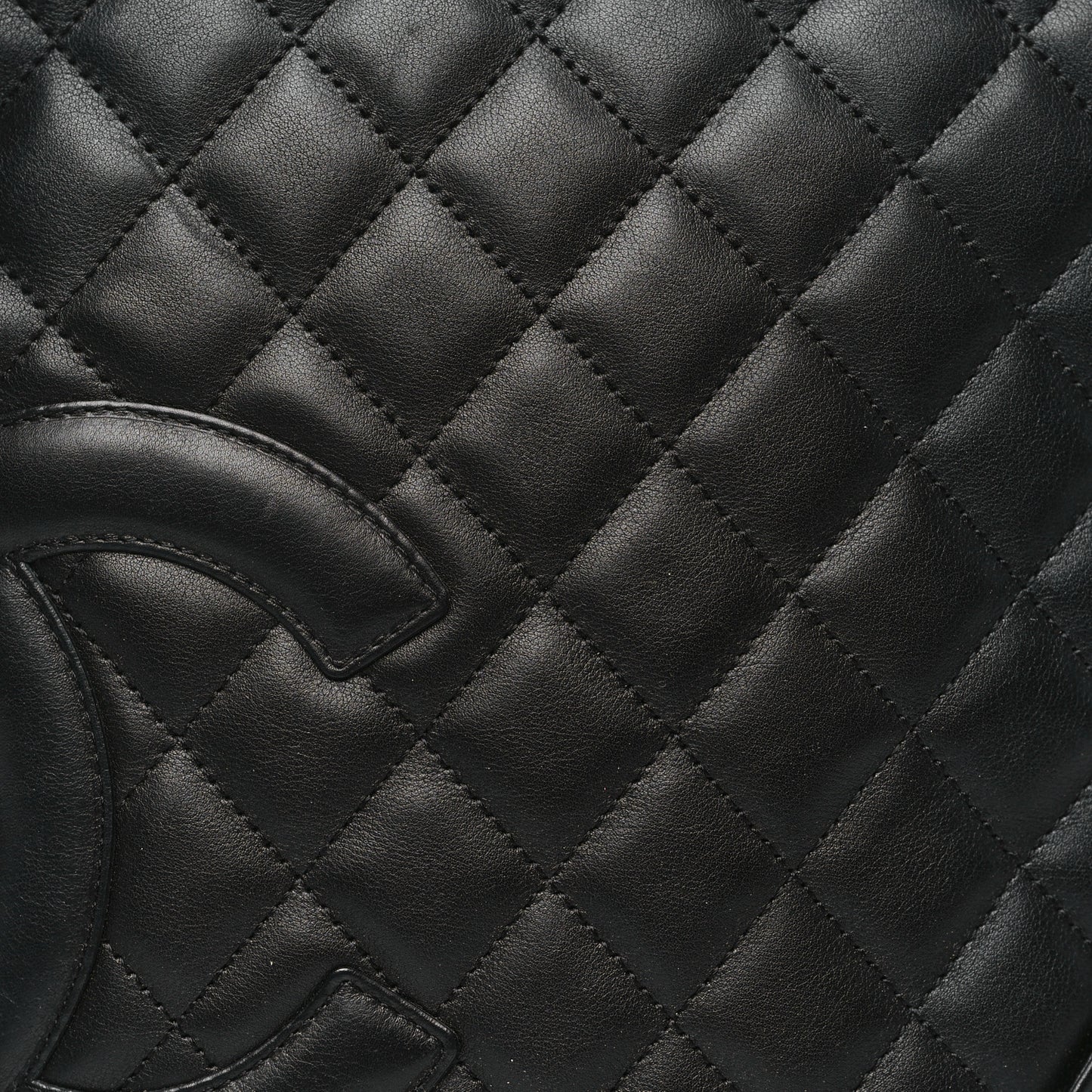 Calfskin Quilted Medium Cambon Messenger Black