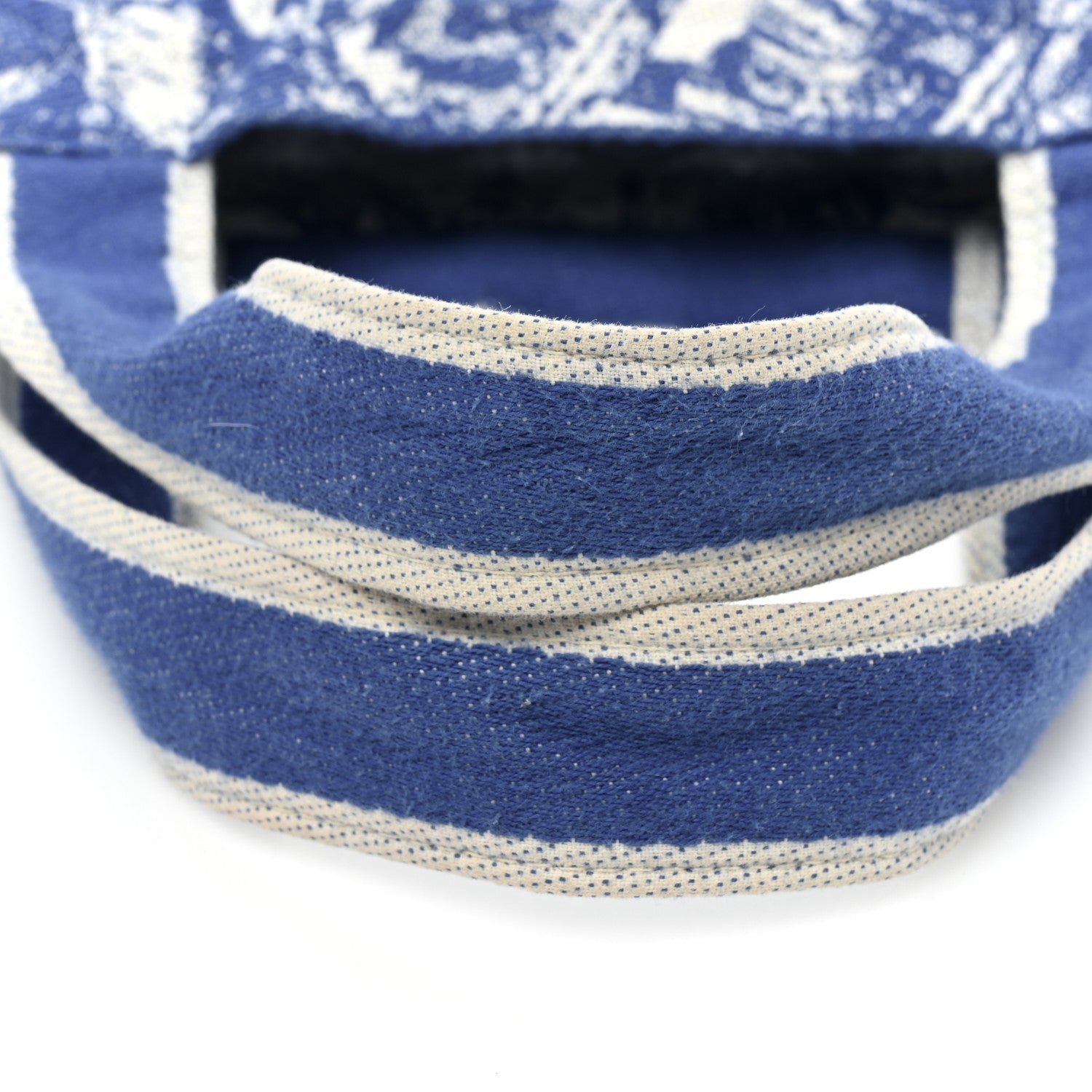 Christian Dior Canvas Print Cruise Tote Ivory Blue 10 of 10