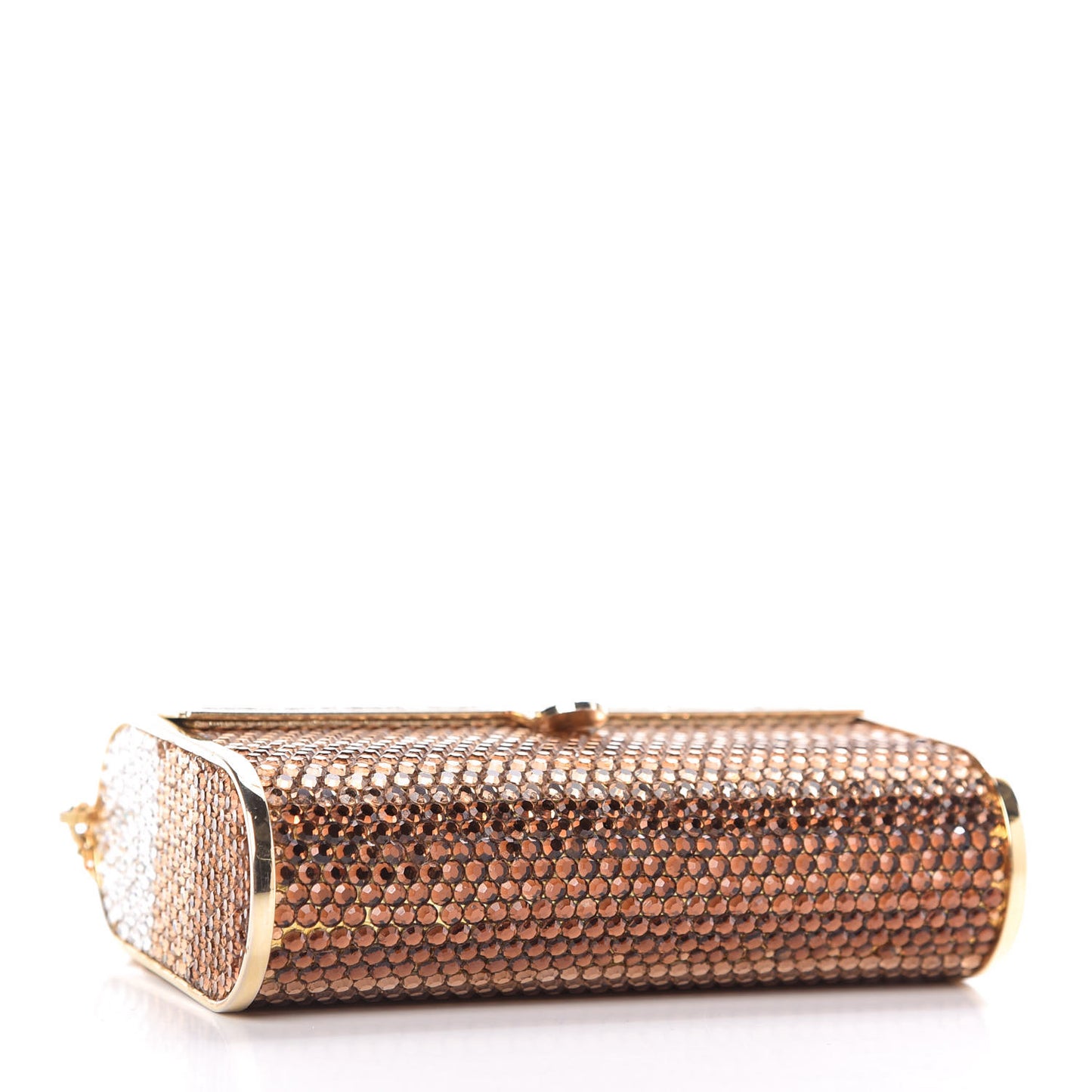 Swarovski Crystal Striped Minaudiere Clutch Silver Gold