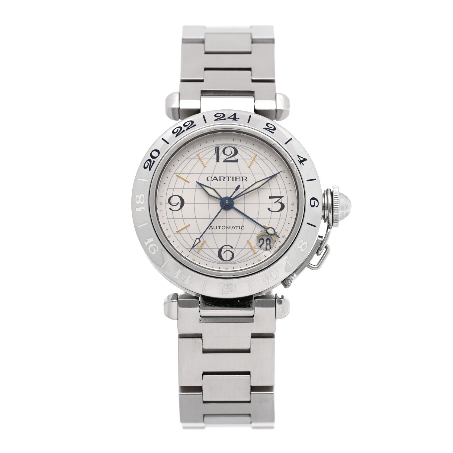 Cartier Stainless Steel 35mm Pasha GMT Automatic Watch 1 of 4