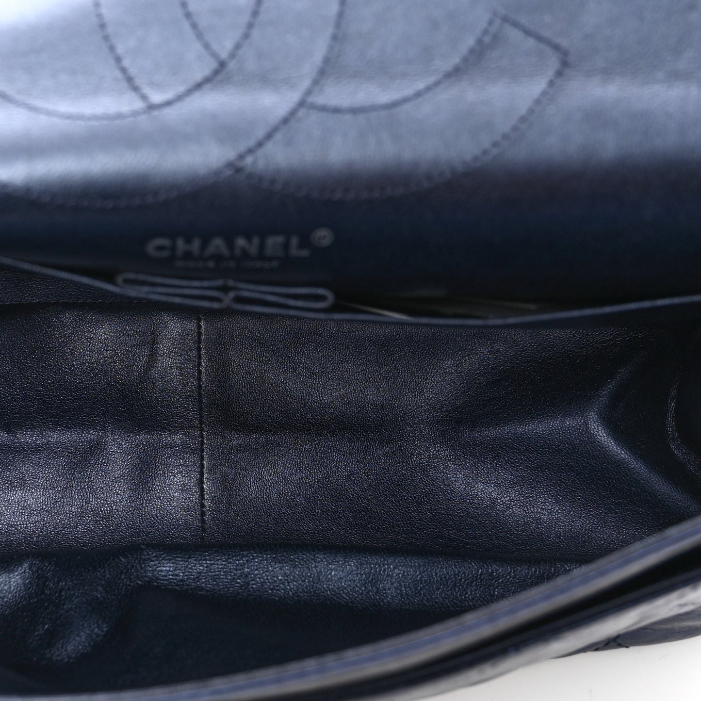 Metallic Aged Calfskin Quilted 2.55 Reissue 228 Flap Blue