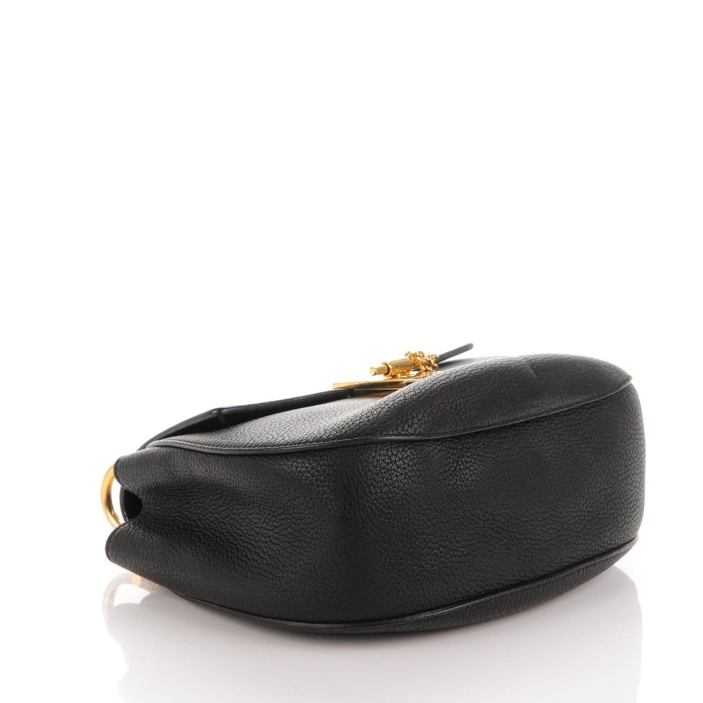Grained Lambskin Drew Shoulder Bag Black