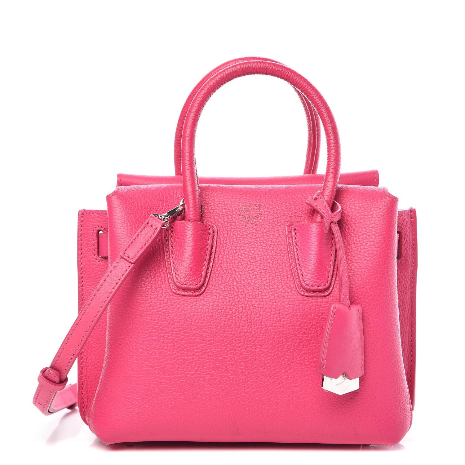 MCM Grained Calfskin Mini Milla Tote Beetroot Pink 1 of 14
