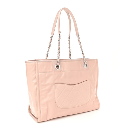 Chanel Glazed Calfskin Small Deauville Tote Light Pink 3 of 11