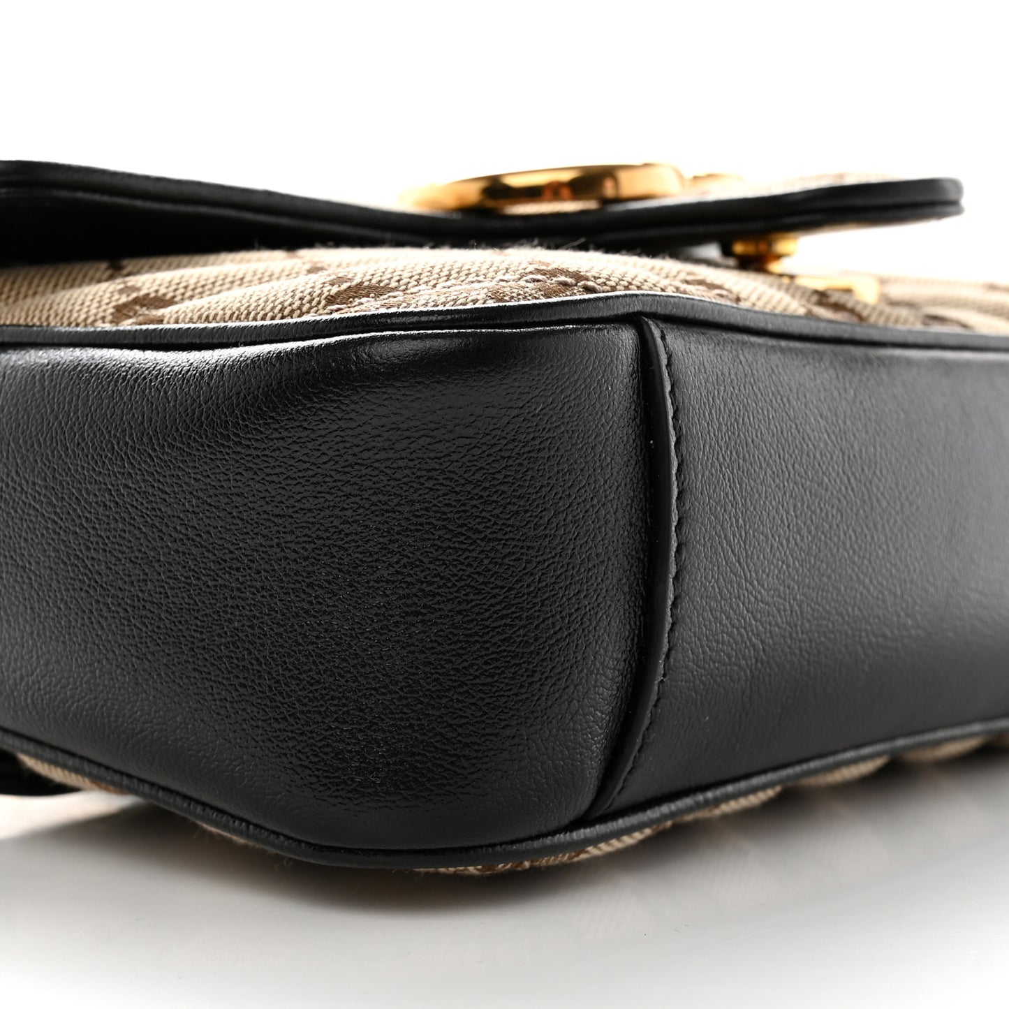 Monogram Matelasse Diagonal Mini GG Marmont Shoulder Bag Beige Black