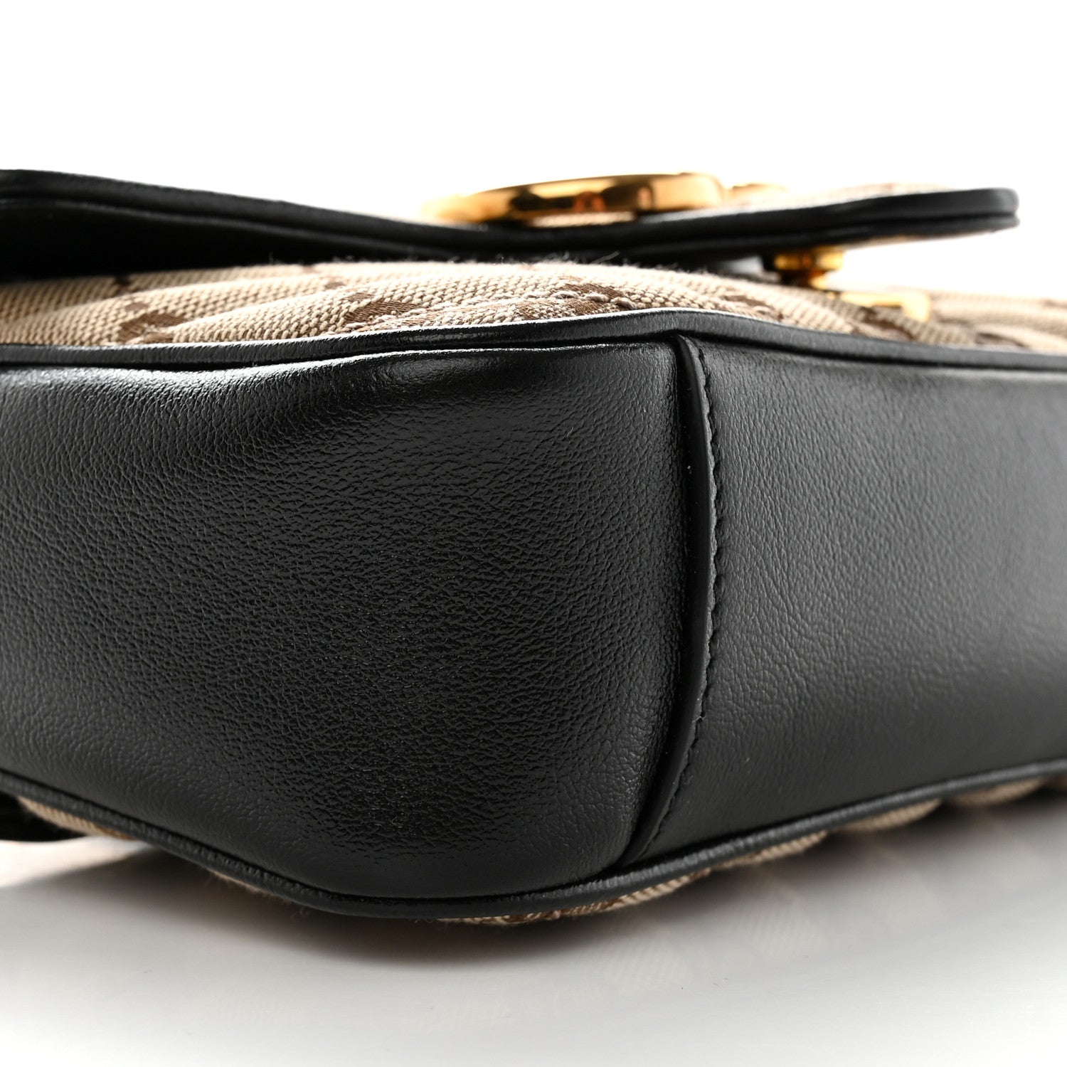 Gucci Monogram Matelasse Diagonal Mini GG Marmont Shoulder Bag Beige Black 11 of 14