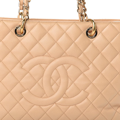Chanel Caviar Quilted Grand Shopping Tote GST Beige 12 of 14