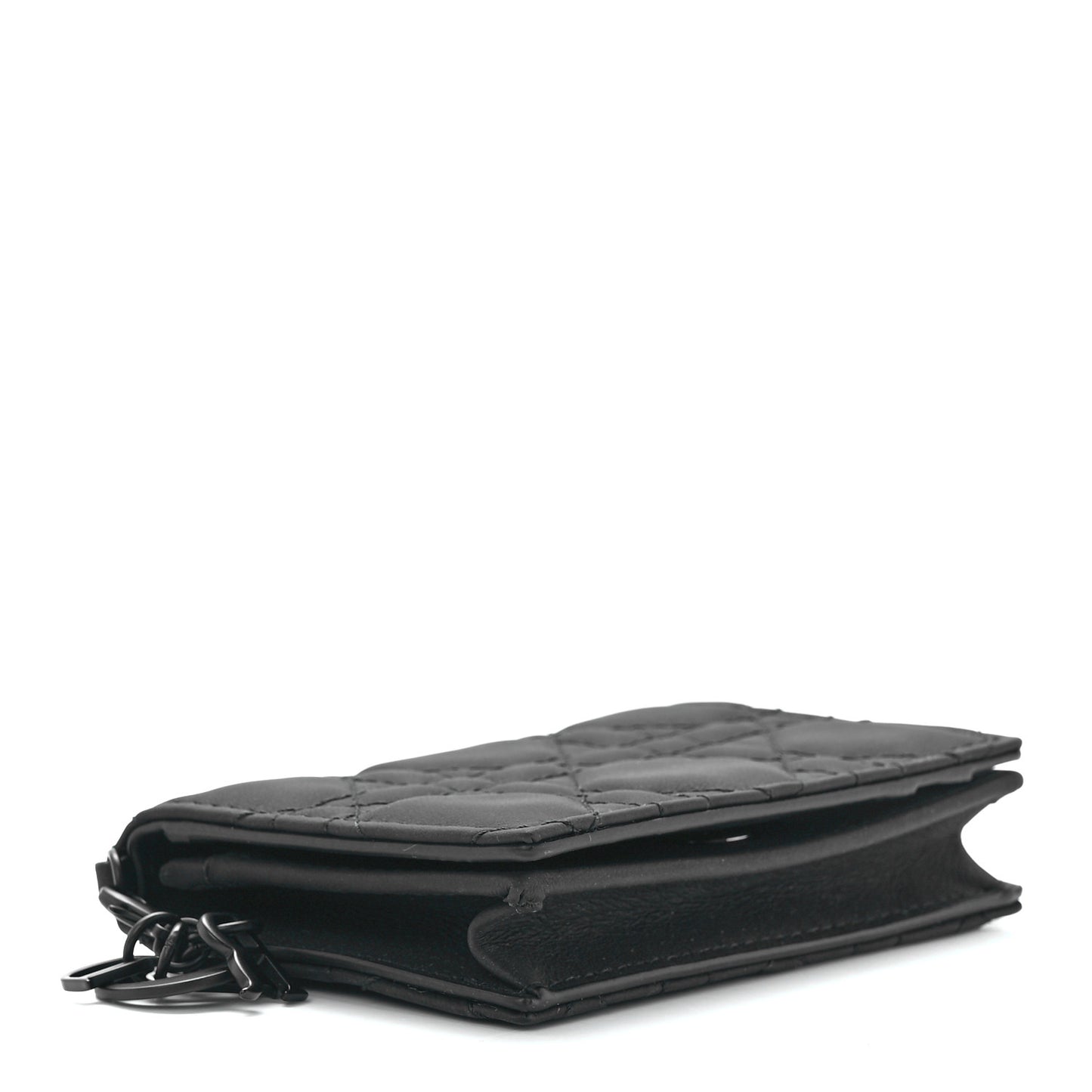 Ultra Matte Calfskin Small Lady Dior Flap Card Holder Black