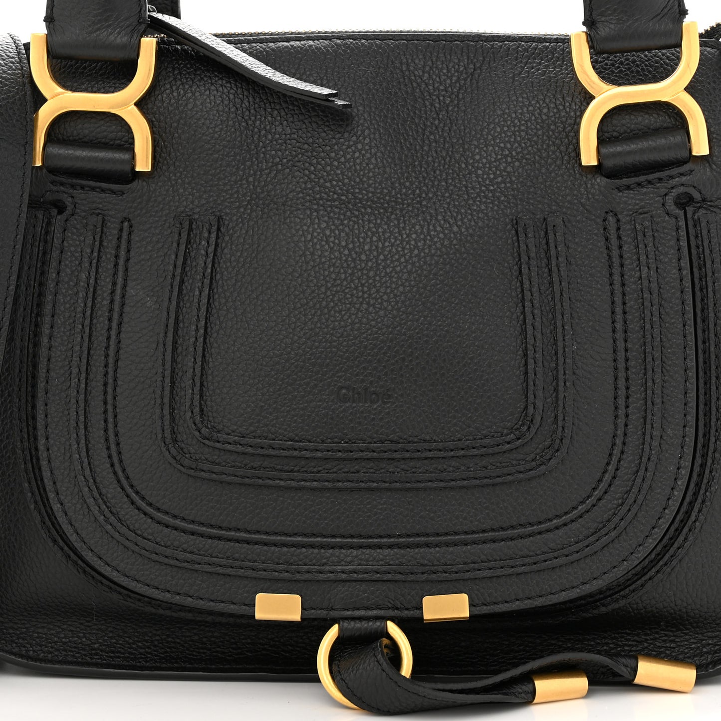 Calfskin Small Marcie Satchel Black