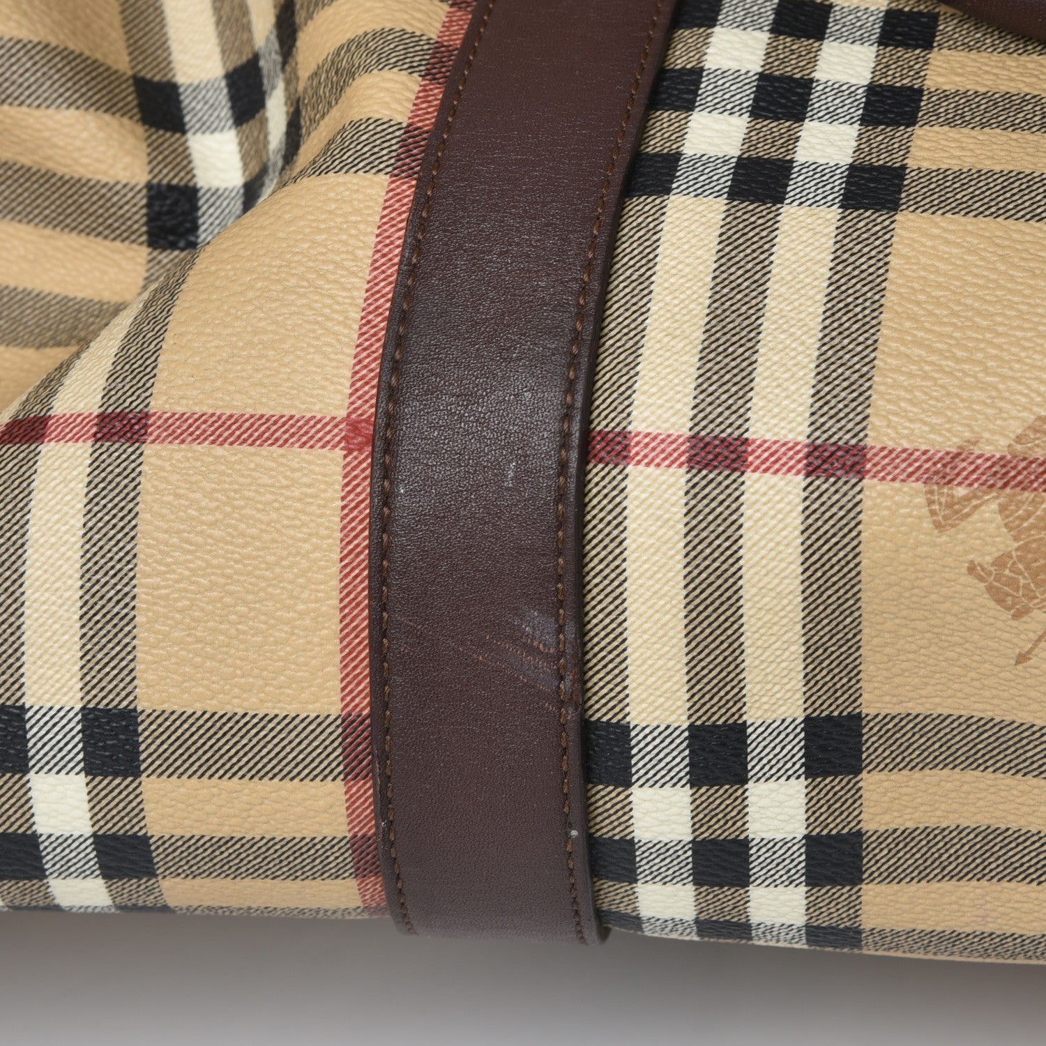 Burberry Haymarket Check Duffle Bag Dark Brown 10 of 24