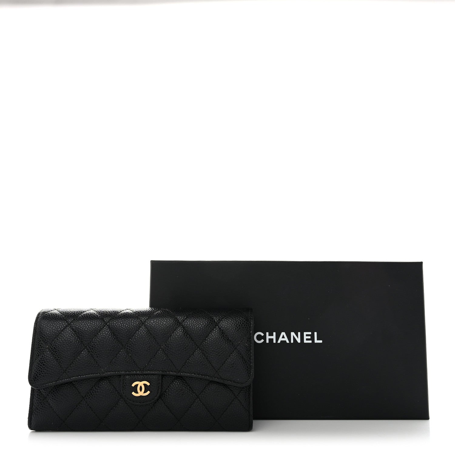 Chanel Caviar Quilted Large Gusset Flap Wallet Black 12 of 12