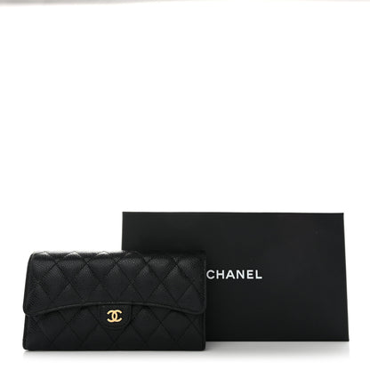 Chanel Caviar Quilted Large Gusset Flap Wallet Black 12 of 12