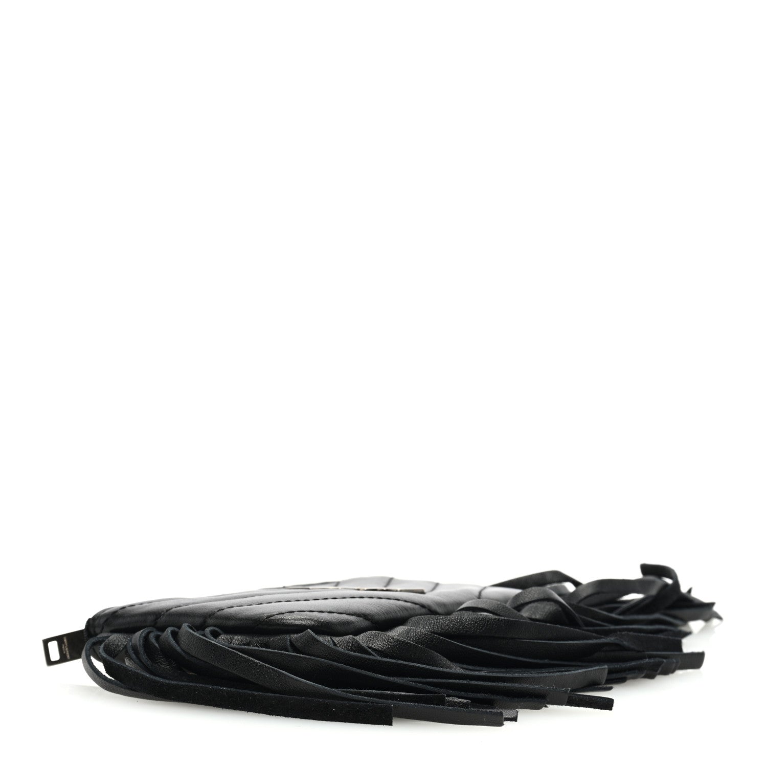 Saint Laurent Calfskin Monogram Small Fringe Key Pouch Black 4 of 7