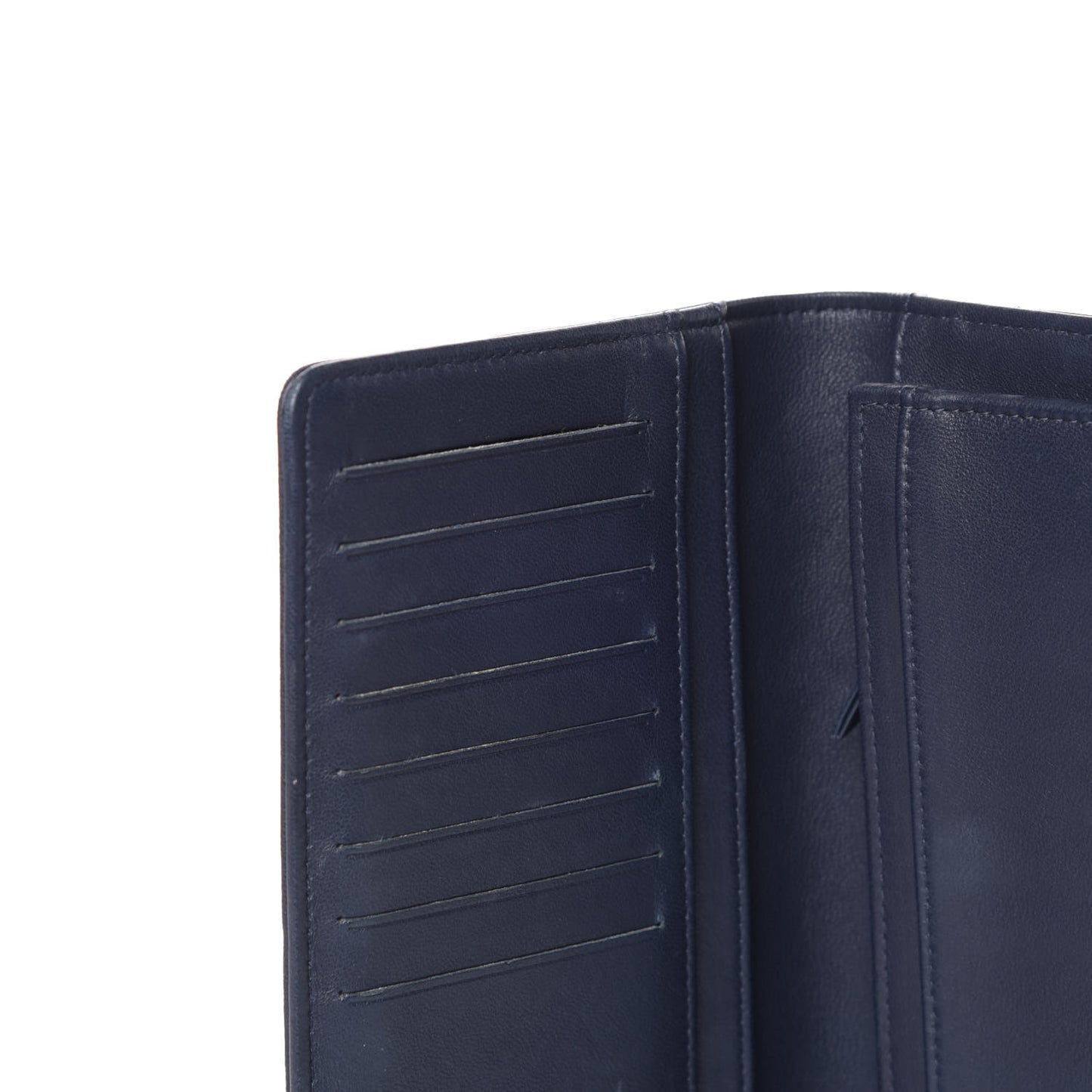 Lambskin Quilted Diamond CC Yen Wallet Blue