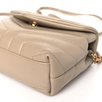 Saint Laurent Calfskin Y Quilted Monogram Toy Loulou Crossbody Bag Dark Beige 8 of 9
