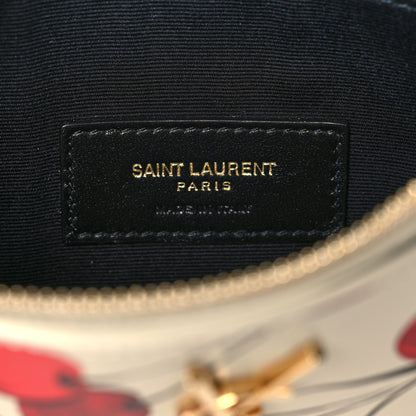 Saint Laurent Calfskin Monogram Cherry Print Zip Bill Pouch 6 of 11