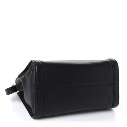 Alexander McQueen Pebbled Calfskin Small Skull Padlock Zip Around Tote Black 4 of 11