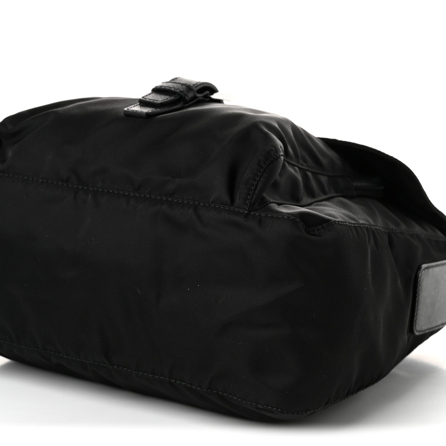 Prada Nylon Vela Saffiano Single Buckle Messenger Shoulder Bag Black 10 of 10