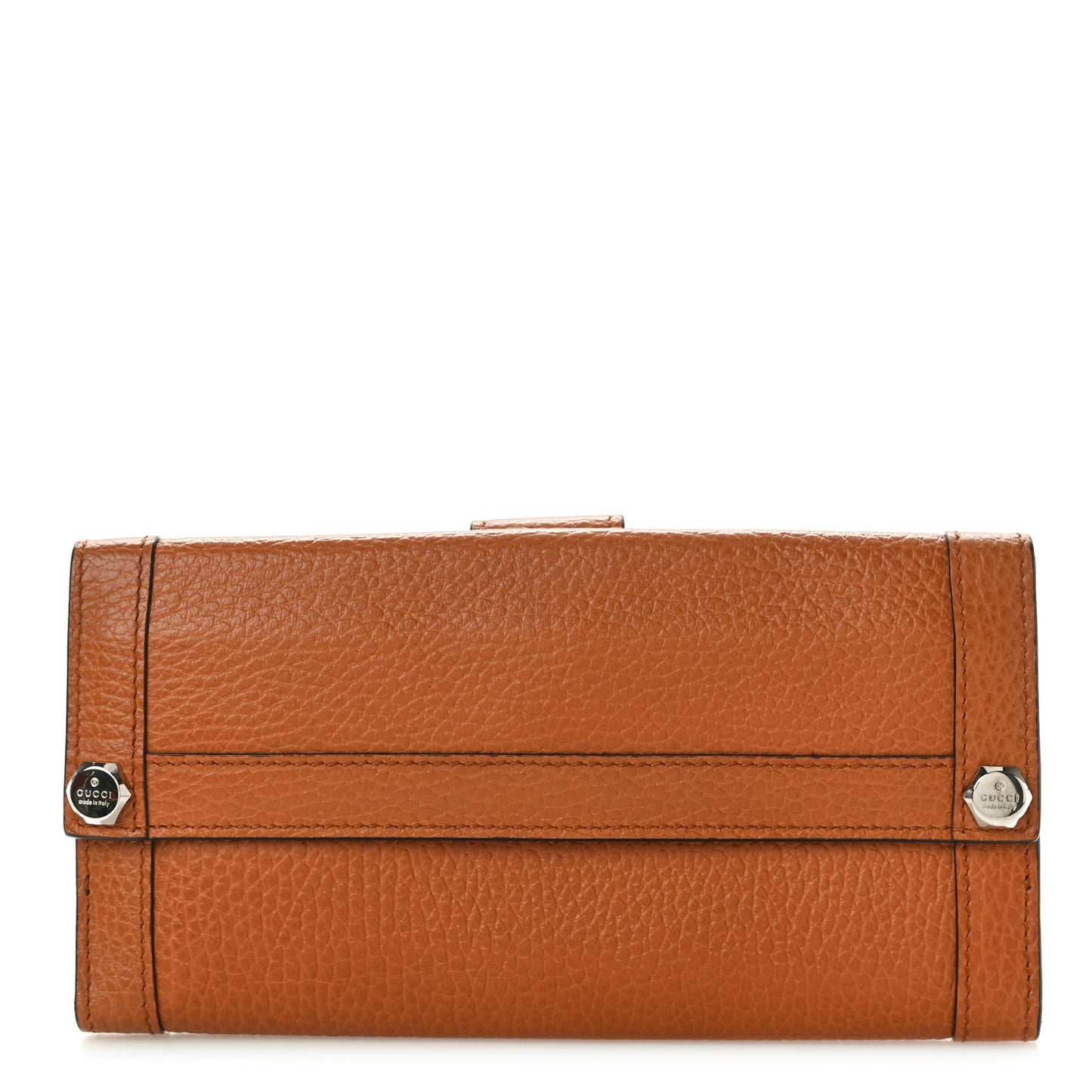 Calfskin Continental Charmy Wallet Brown