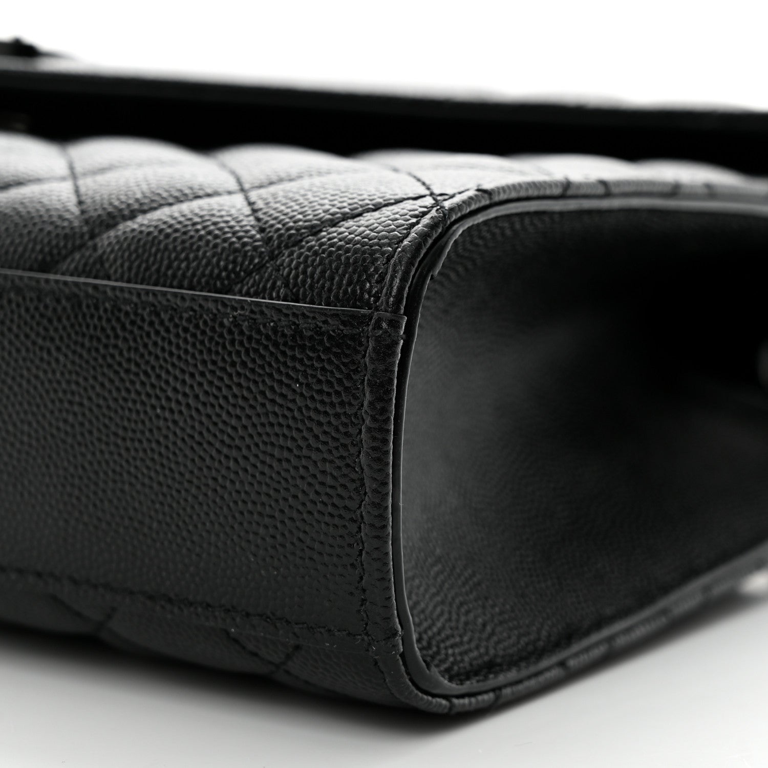 Saint Laurent Grain De Poudre Textured Mixed Matelasse Triquilt Medium Monogram Monochrome Satchel Black 11 of 11