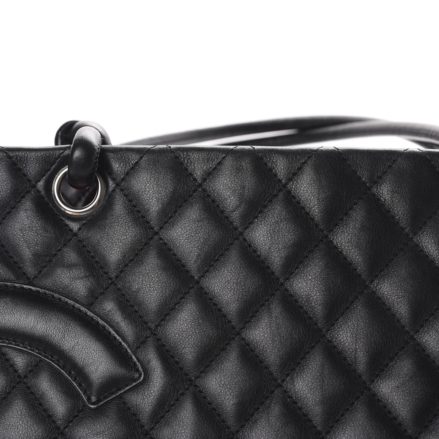 Calfskin Quilted Large Cambon Tote Black