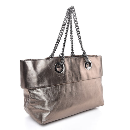 Christian Louboutin Metallic Calfskin Chain Tote Silver 3 of 10