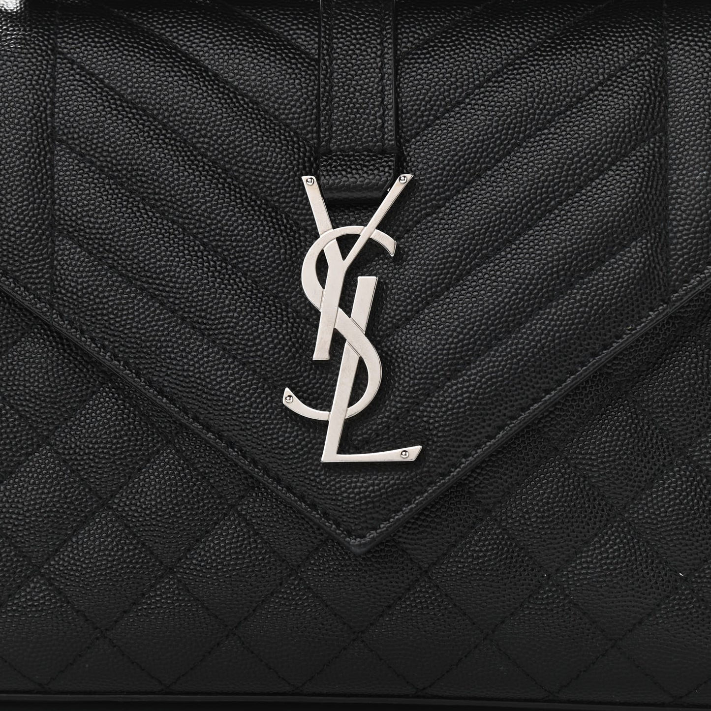 Grain De Poudre Textured Mixed Matelasse Triquilt Medium Monogram Satchel Black