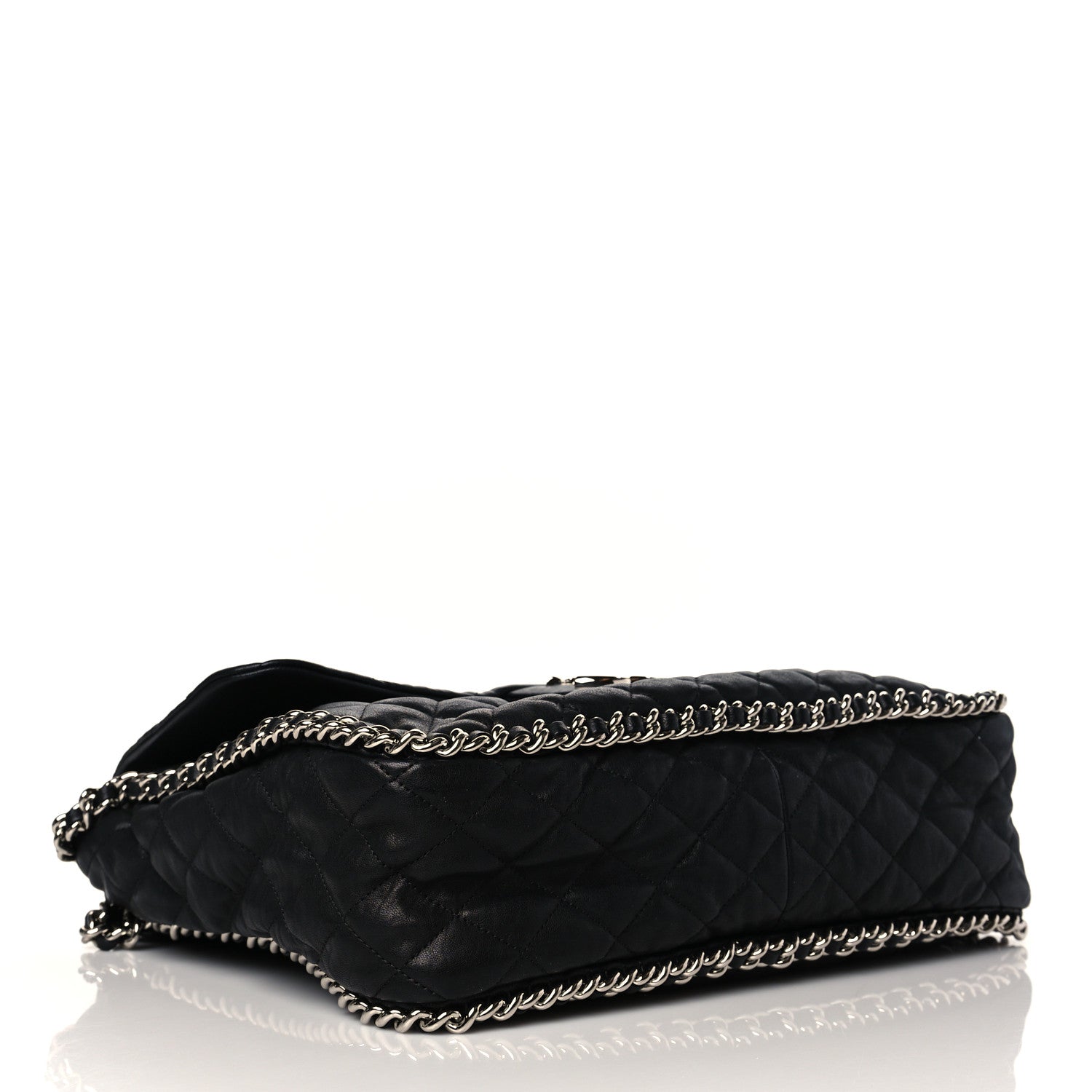 Chanel Washed Lambskin Quilted Maxi Chain Around Flap Black 4 of 10