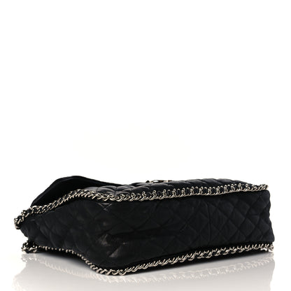 Chanel Washed Lambskin Quilted Maxi Chain Around Flap Black 4 of 10