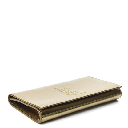 Saint Laurent Metallic Calfskin Monogram Large Belle De Jour Clutch Gold 3 of 8