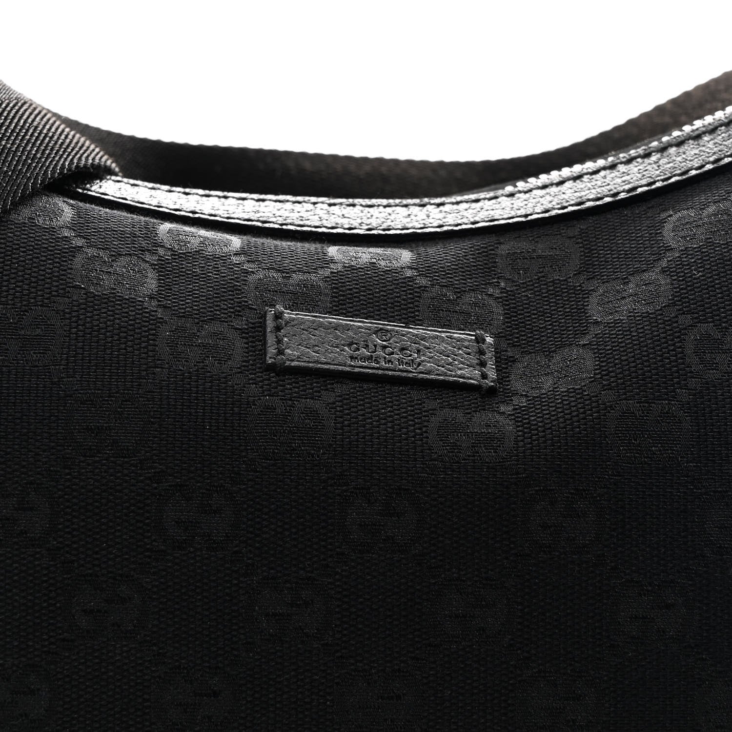 Gucci Monogram Medium Half Moon Hobo Black 7 of 9