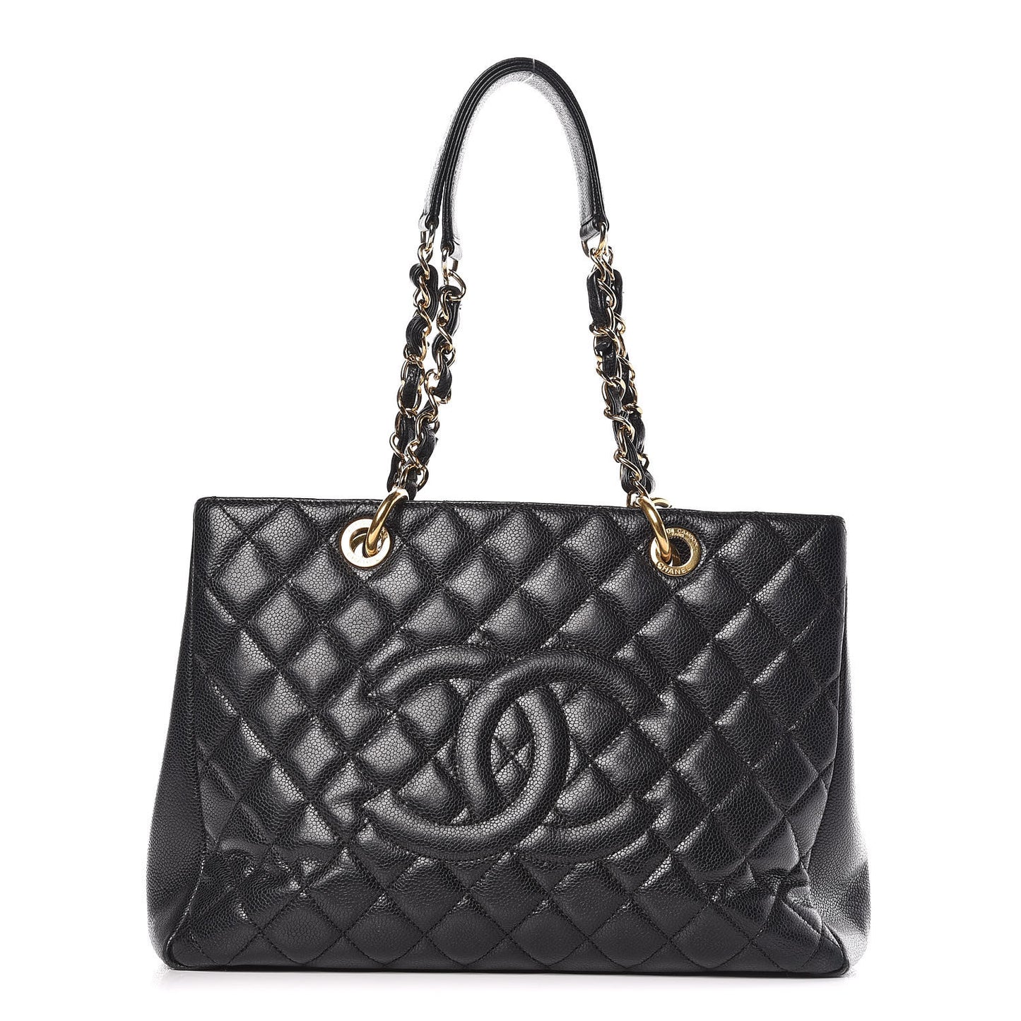 Caviar Quilted Grand Shopping Tote GST Black