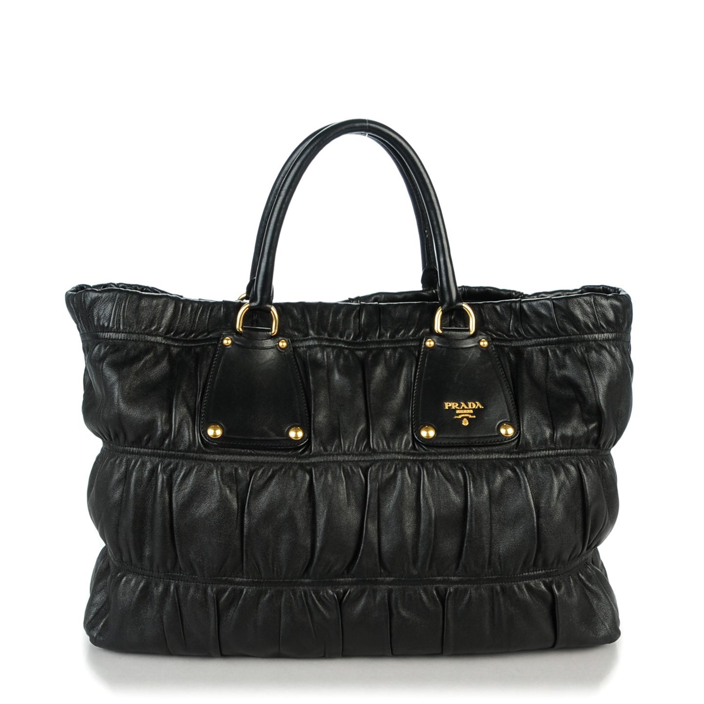 Nappa Gaufre Tote Nero Black