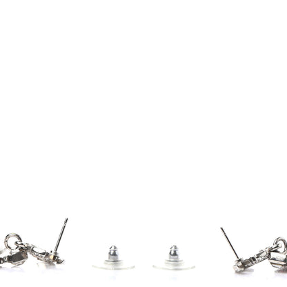 Chanel Crystal Heart CC Drop Earrings Silver Multicolor 3 of 5