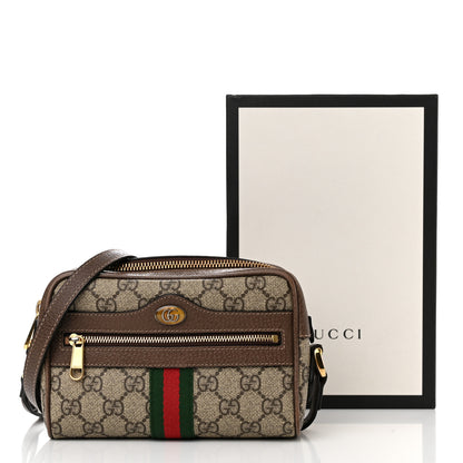 Gucci GG Supreme Monogram Web Mini Ophidia Shoulder Bag Brown 14 of 14