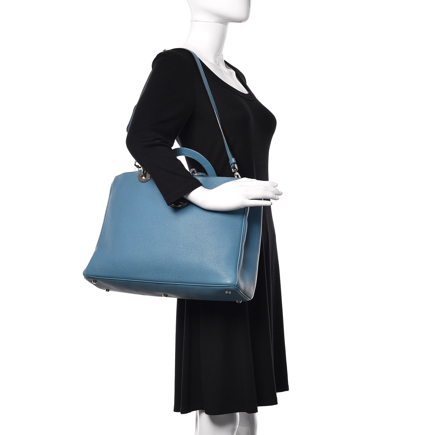 Christian Dior Bullcalf Large Diorissimo Tote Blue 2 of 24