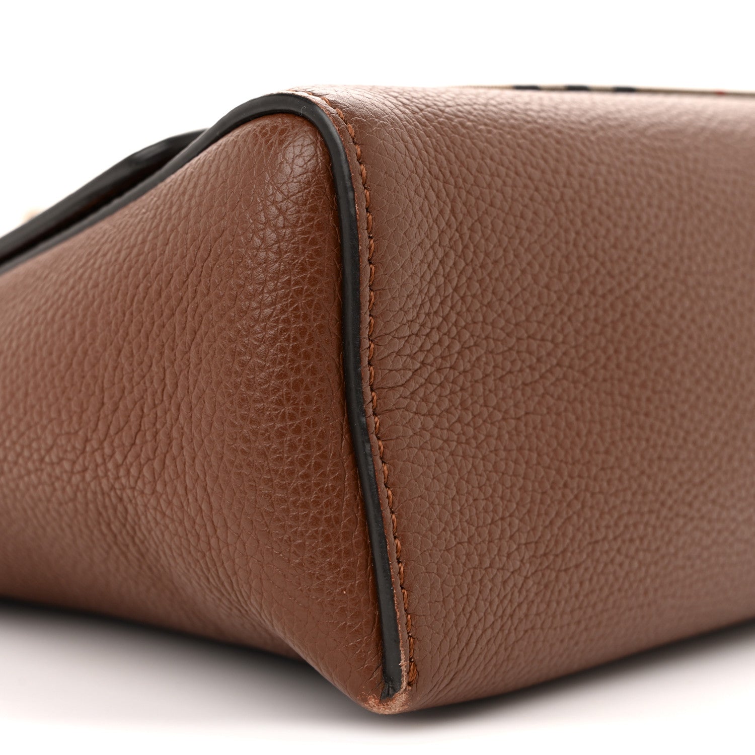Burberry Calfskin Vintage Check Note Crossbody Bag Tan 8 of 13