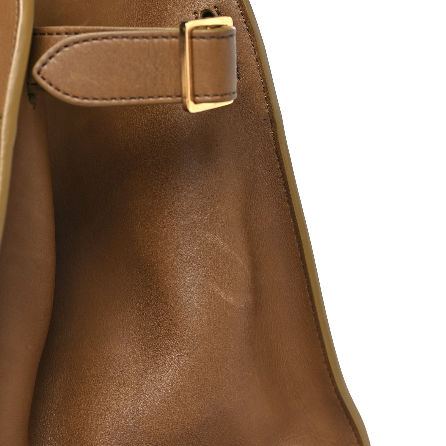 The Row Polished Saddle Calfskin Soft Margaux 15 Muschio 9 of 10