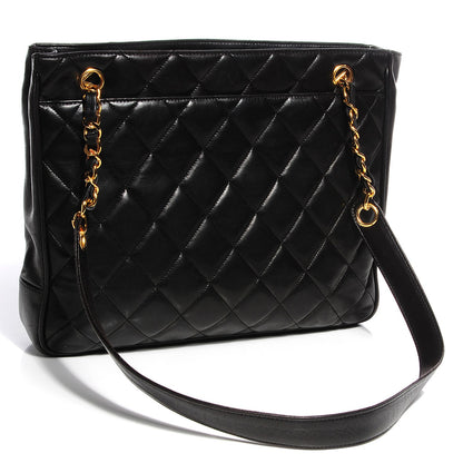 Chanel Lambskin Quilted Shopper Tote Black 3 of 8