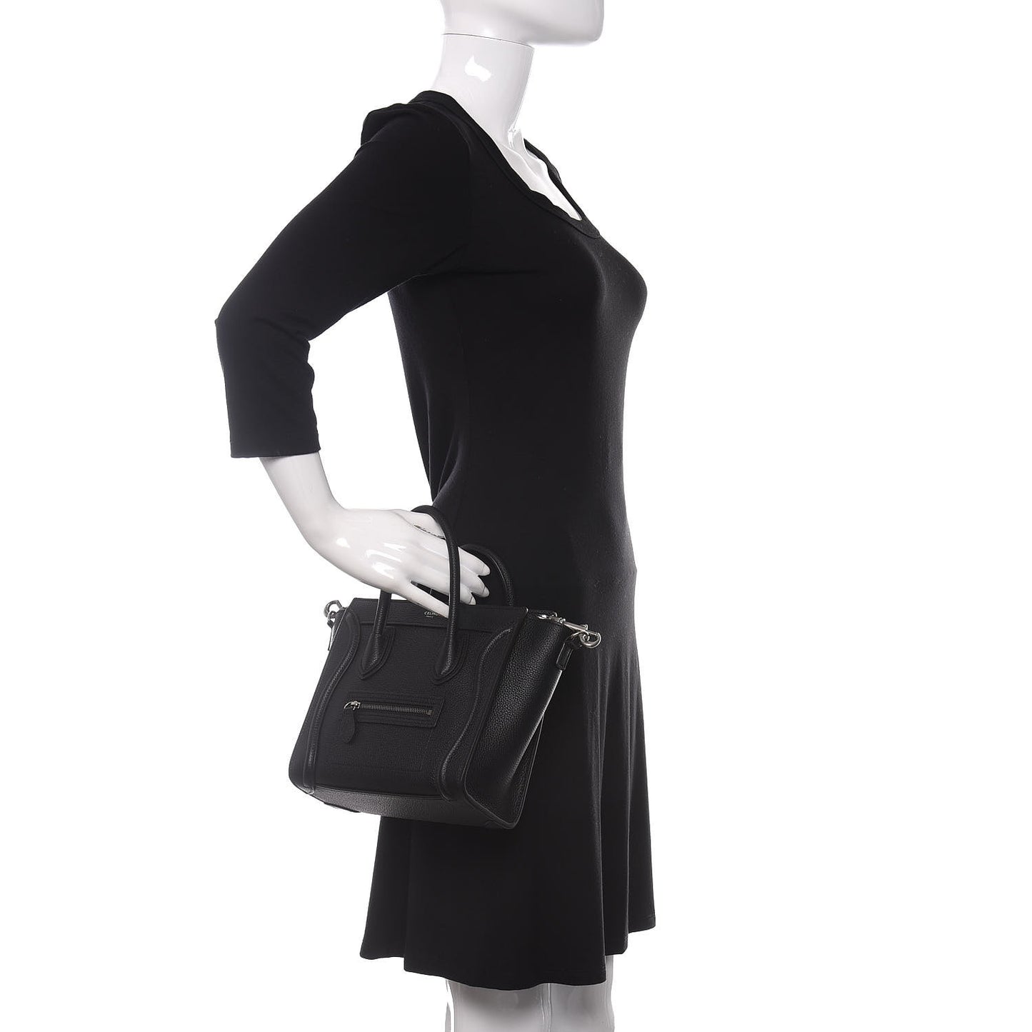 Drummed Calfskin Nano Luggage Black