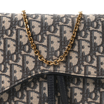 Christian Dior Oblique Saddle Chain Pouch Blue 7 of 9
