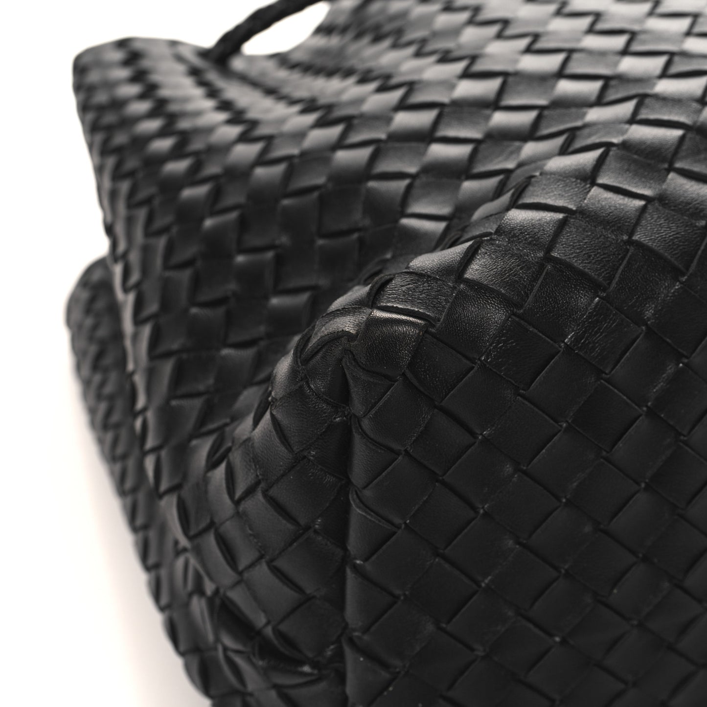 Nappa Intrecciato Large Andiamo Shoulder Bag Black