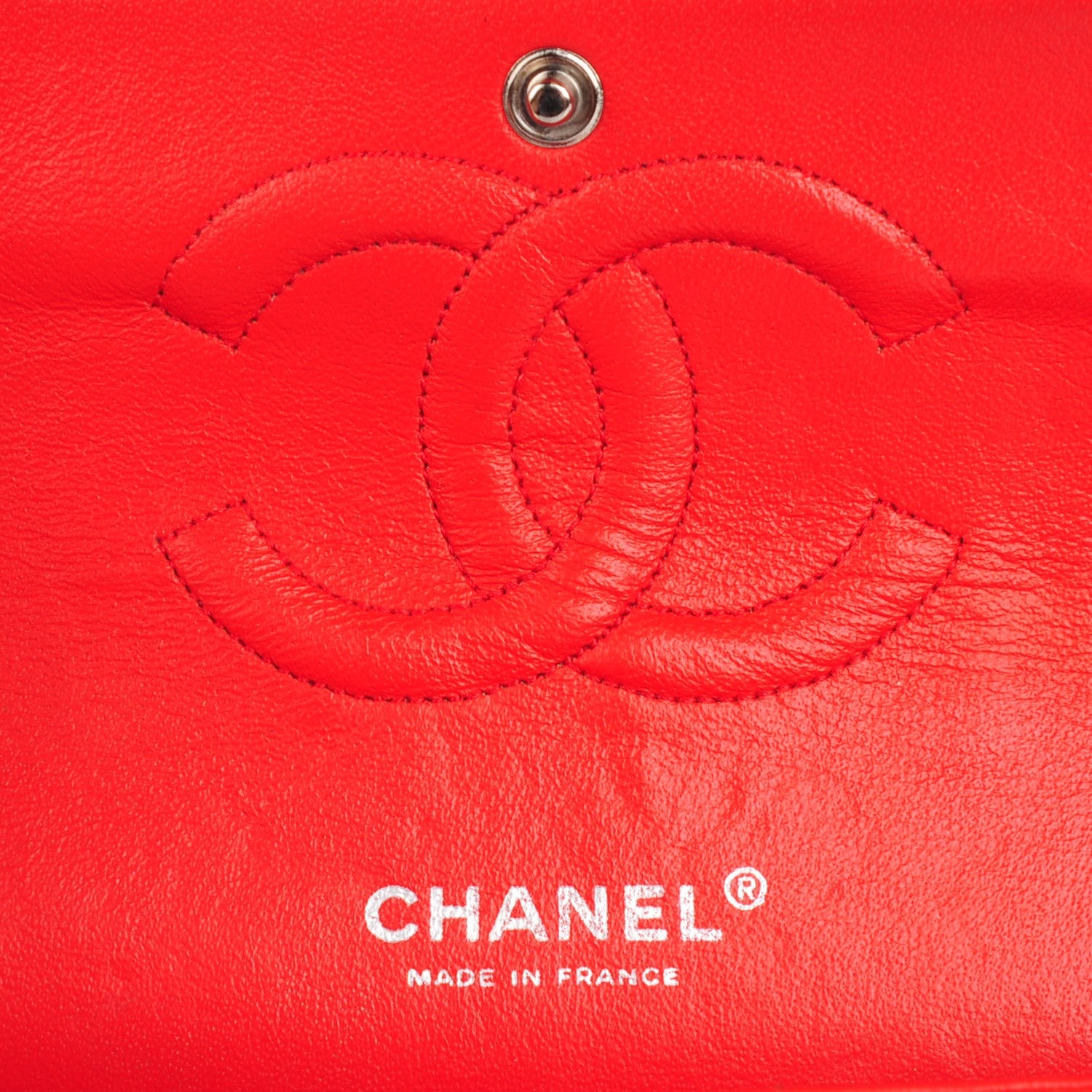 Chanel Lambskin Perforated Medium Double Flap Red 7 of 15