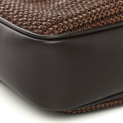 Saint Laurent Raffia Canvas Monogram Lou Camera Bag Dark Chocolate 5 of 9