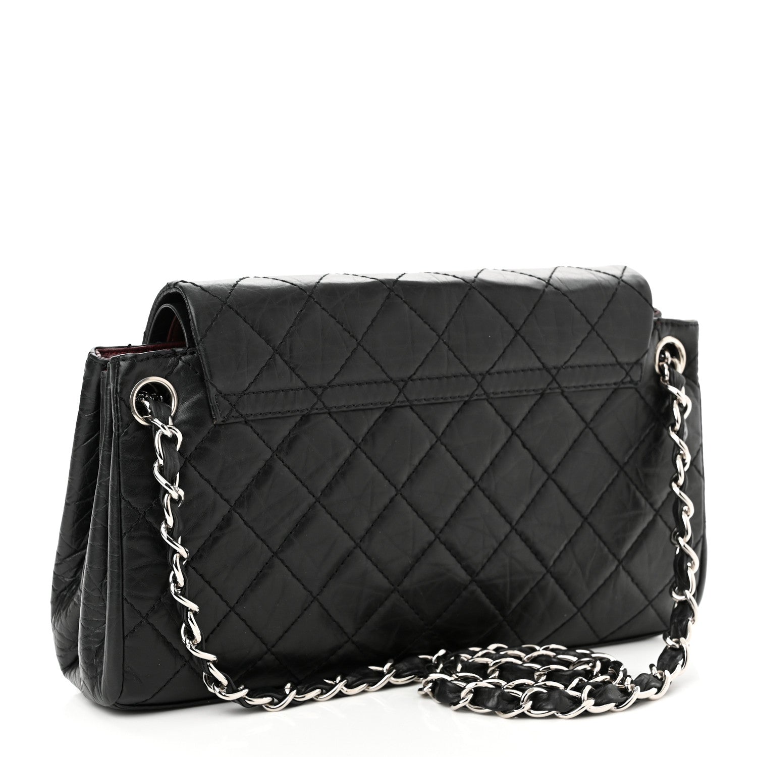 Chanel Aged Calfskin Quilted Medium Accordion Flap Black 2 of 9