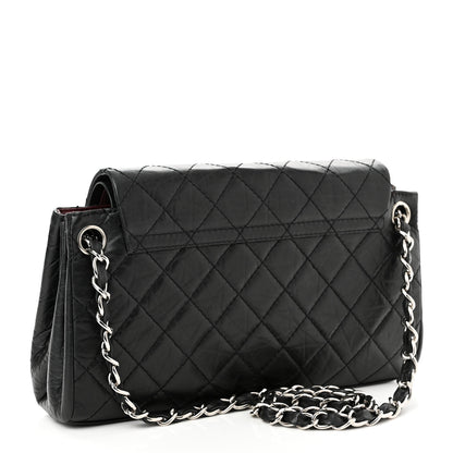 Chanel Aged Calfskin Quilted Medium Accordion Flap Black 2 of 9