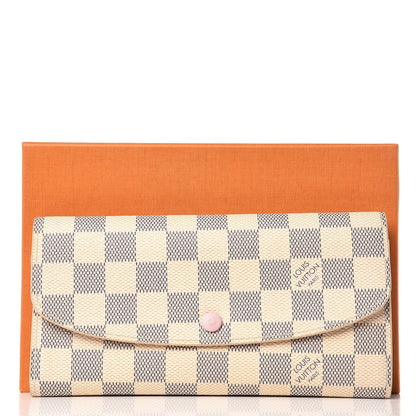 Louis Vuitton Damier Azur Emilie Wallet Rose Ballerine 9 of 9