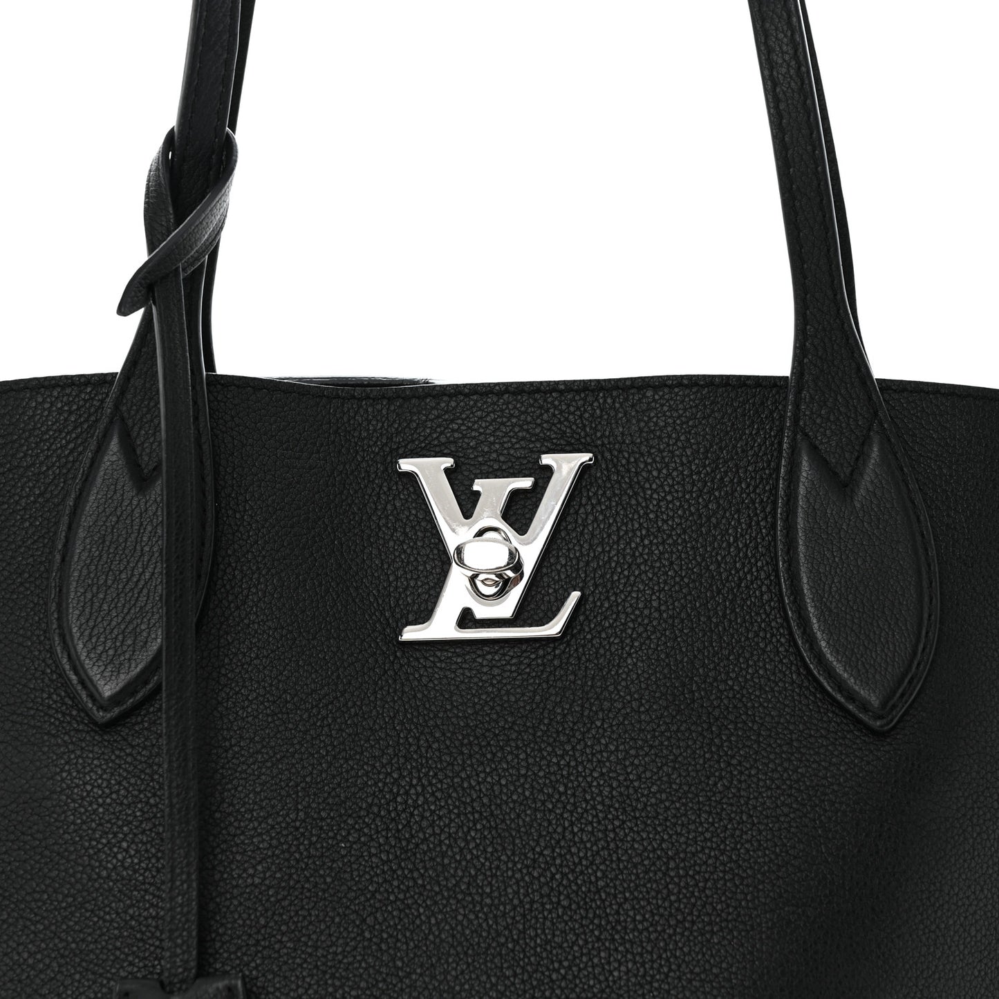 Calfskin Lockme Go Tote Black