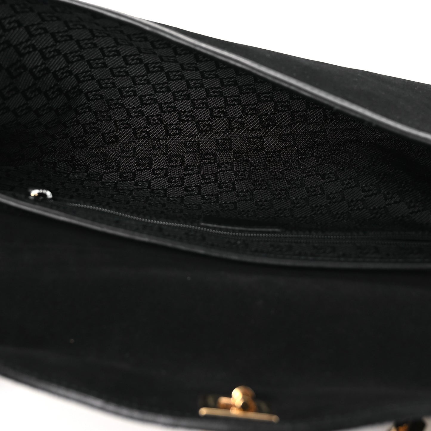 Suede Tiger Head Shoulder Bag Black